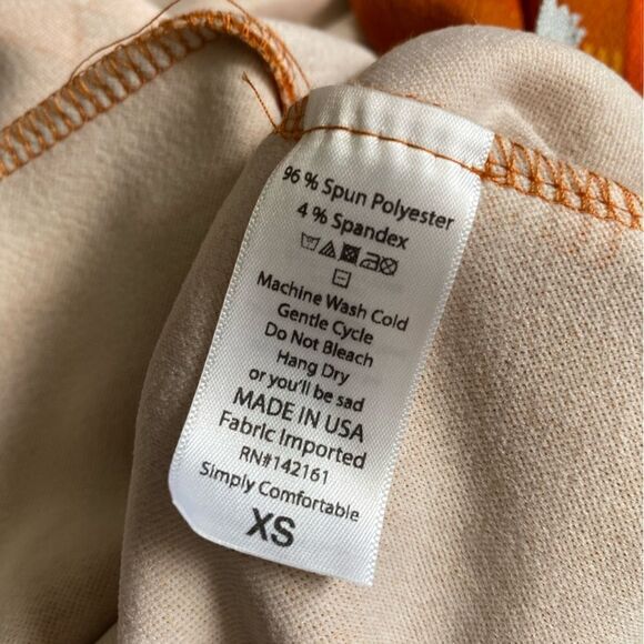 LULAROE Amelia Dress Zip Fit N Flare Triangles Pockets New Burnt Orange Size XS - Picture 9 of 10